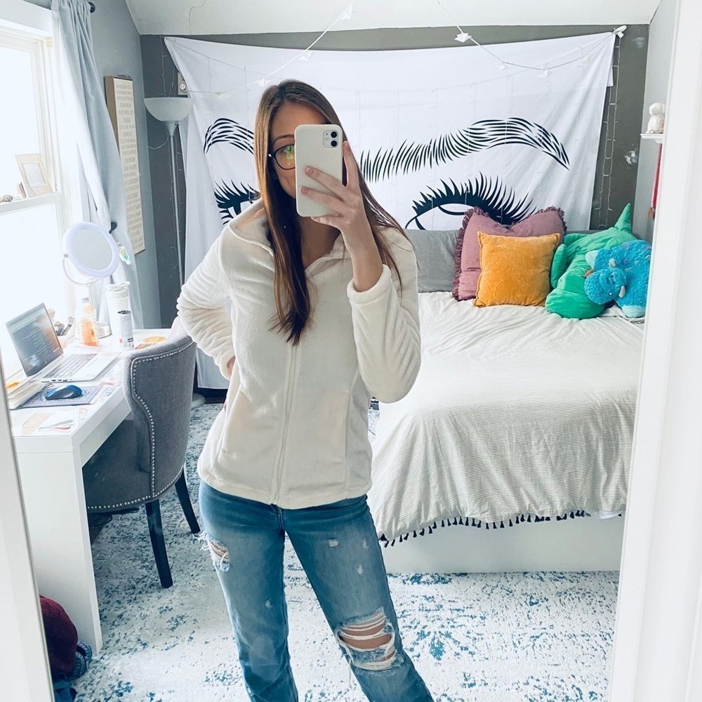 Fuzzy Zip-Up Sweatshirt